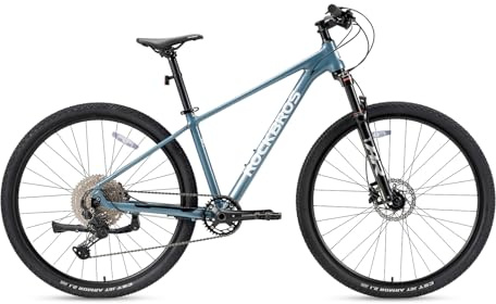 ROCKBROS MT·400 Mountain Bike 29 Pollici, Bicicletta in Alluminio, Cambio CUES U6000, 10 Velocità, Freni a Disco, Telaio 16/18/21 Pollici Blu Nebbia