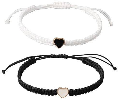 ZoeWei Friendship Bracelet, Couples Bracelets, Matching Bracelets for Couples, 2PCS String Rope Bracelet for Boyfriend Girlfriend BBF Kids Lovers