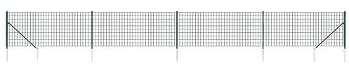 Solivagant Clôture en Treillis métallique et Piquet d'ancrage Vert 0,8x10m,(13.15 KG)