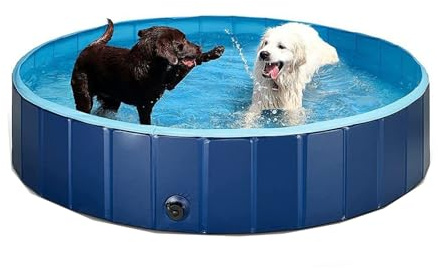 VASIVO 80 x 20 cm, piscina pieghevole per cani, piscina per cani grandi e piccoli, piscina per animali, piscina per cani, piscina pieghevole in PVC, bacino per cani (blu chiaro)