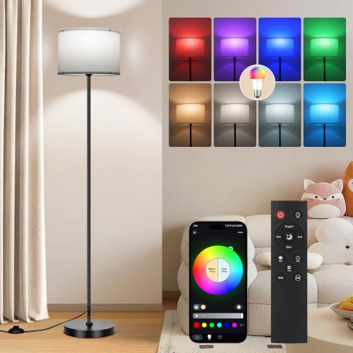FRIDEKO HOME Golvlampa vardagsrum (1 st vit)