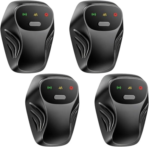 RUTIDA Repelente Ultrasónico de Plagas, 4 Pack Electrónico Repelente Mosquitos Control de Plagas, Repelente Ultrasónico Mosquitos para Interiores, Moscas, Ratones, Cucarachas, Arañas, Roedores