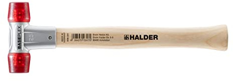 Halder Baseplex Soft-Faced Mallet 3906.025 - Hard Plastic Inserts, Zinc Die-Cast Housing, Overstrike Protector, 25mm, 7.58 Oz.