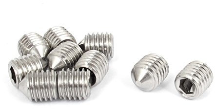 sourcing map M10x12mm Edelstahl Kegel Spitze Sechseck Steckdose Grub Schrauben 10 Stk DE de