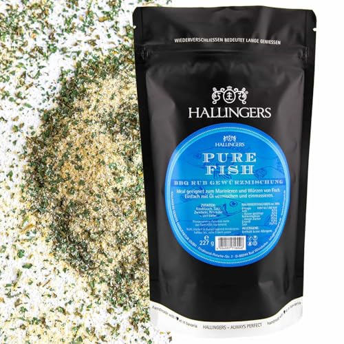 Hallingers Genuss Manufaktur Gewürz-Mischung BBQ-Rub Marinade für Fisch perfekt zum Würzen & Grillen