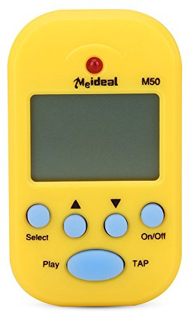 Digital Metronome, Mini Digital Beat Tap M50 Tempo Metronome Clip Musical Instruments (Yellow)