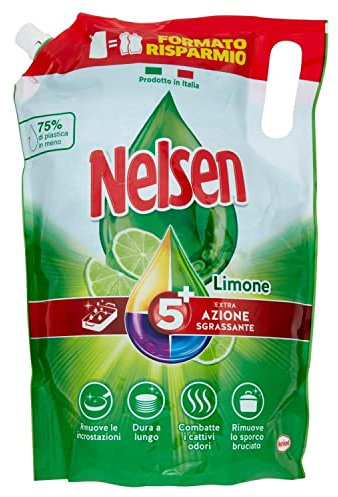 Nelsen Eco Ricarica Detersivo Per Piatti A Mano, 1800 ml