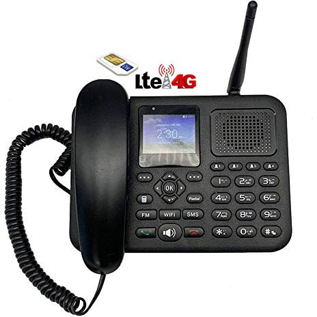 Telefono Smartphone 4G LTE per SIM con Router Hotspot WIFI, connessione Bluetooth, VoLTE, Cornetta, Tasti grandi e chiamata rapida, da tavolo per casa ufficio e anziani