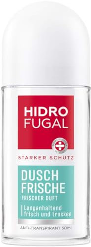 Hidrofugal Dusch-Frische Roll-on (50 ml), starker Anti-Transpirant Schutz mit angenehm frischem Duft, Deo für starken Schutz ohne Ethylalkohol