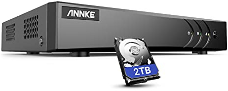 ANNKE 16 Channel 3K Lite AI DVR Recorder with Human/Vehicle Detection and 2TB Hard Drive for CCTV Security Camera System, Support AHD/CVI/TVI/IP/CVBS(Analog) Cameras, Email Alert, Remote Viewing