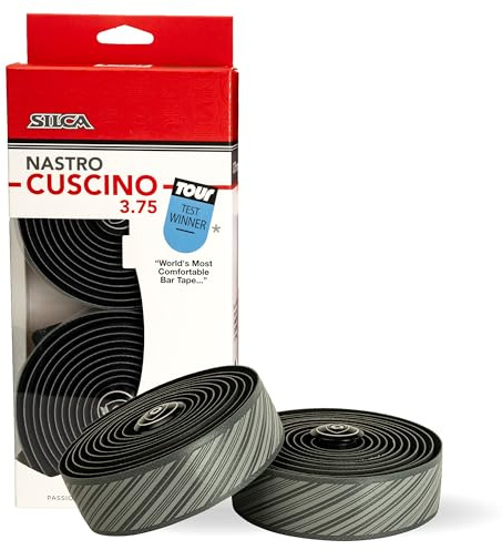 SILCA Cinta de manillar Cuscino para bicicleta de carretera | 2,5 mm y 3,75 mm de espesor | Ganador de cinta de manillar en la revista Tour | Gris 3,75 mm