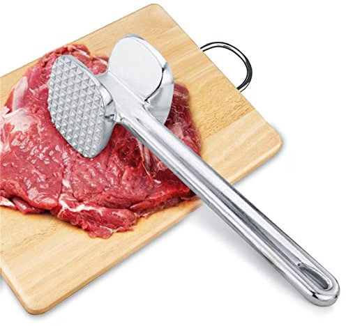 Batticarne Acciaio Inox, Martello Per Bistecca Resistente Con Lega Di Zinco Alimentare, Martello Per Carne 2 In 1, Batticarne In Metallo, Per Bistecca, Pollo, Pollame, Manzo, Strumento Durevole
