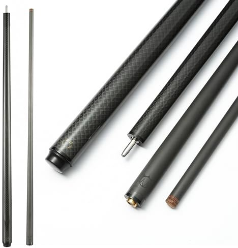 CROWN ME Carbon Fiber Pool Cue Stick 12.8mm Tip Billiard Carbon Fiber cue, 58 Pool Table Sticks, Weight Adjustable Design -18OZ,18.4OZ,19OZ,20OZ