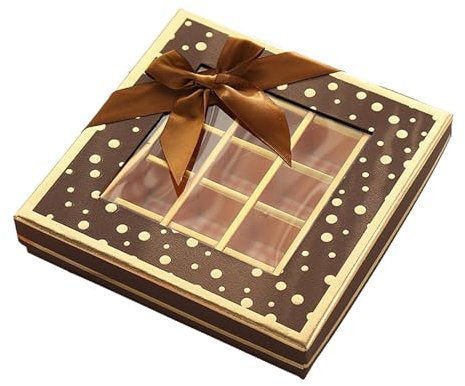 Baoblaze Pralinenschachtel Leer Geschenkschachtel zum Befüllen mit 25 Gitter, Chocolate Box Empty, Leere Schokoladenschachteln, Papier Geschenkboxen für Muttertag Ostern, Schwarz