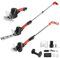 CONENTOOL 2 in 1 Heckenschere Akku, 12 V Elektrische Heckenscheren mit 2000 mAh Batterie, Teleskop Heckenschere, große Reichweite für Sträucher, Rasen, Blätter und Äste