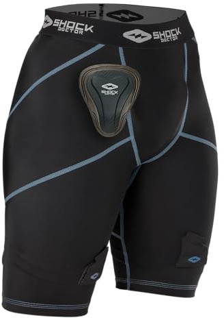 Shock Doctor Girl's Compression Hockey Short w/Pelvic Protector, Youth, Black