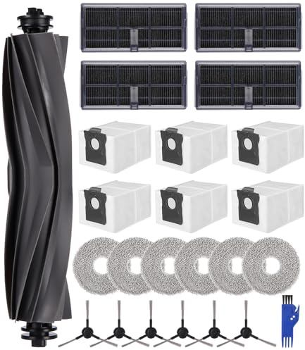 Kit de Recambios para L10s Pro Ultra Heat/ L10s Ultra Gen 2 / X30 Ultra/Mova E30 Ultra,1 Cepillo Principal, 6 Bolsas de Polvo, 6 Trapos, 4 Filtros, 6 Cepillos laterales