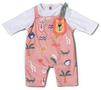 BABY born Djungelmönstrad sparkdräkt med långa ärmar, högkvalitativa docktillbehör, kläder lämpliga för 43 cm dockor