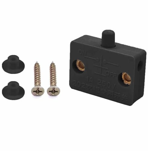 TECHZOCO Interruptor para armarios, Interruptor de Puerta para Armario, Interruptor Automático Vestidor, Interruptor Luz armario, Apto para Puerta de Mueble, 1A 250V, Incluye tornillos (Negro)