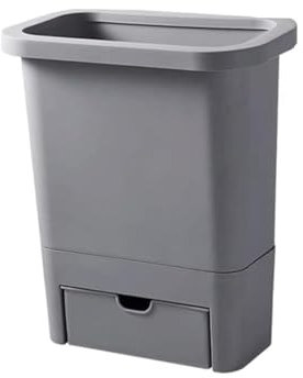 Bidoni della Spazzatura Cestino Appeso per Porta dell'Armadio della Cucina con cassetto Cestino per rifiuti da bancone Montato a Parete, Bidone della Spazzatura per Spazzatura da Ufficio (Grigio)