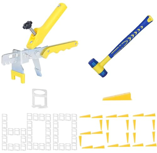1/8 Inch Tile Leveling System Kit - 600 Spacers & 200 Reusable Wedges with Floor Tiles Pliers - Professional Stone & Ceramic Tile Installation Tools (600+200+Plier,3mm)
