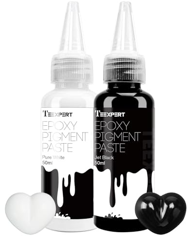 Teexpert Epoxid-Pigmentpaste-Set, schwarz und weiß, deckende Harz-Kunstpaste, einfach zu mischen, hochkonzentrierte Epoxid-Farbpigmentpaste für Epoxidharz-Färbung