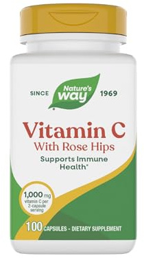 Nature's Way Vitamin C-500 with Rose HIPS; 1000 mg per Serving; 100 Capsules