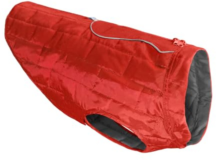 Kurgo Loft - Chaqueta Reversible para Perros - para Exteriores, Resistente al Agua, Ajuste Deportivo y Lavable a Máquina - Rojo Chili - Talla M