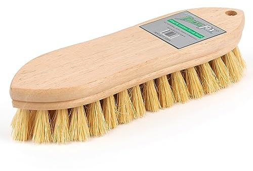 Finyl Fix Vinyl & Leather Scrub Brush - Natural, Non-abrasive Tampico Bristles: Upholstery Cleaning, Boats, Canvas, Car Detailing, Couch Cleaner, Leather Car Seat Cleaner, Pet, Pig, Horse & Shoe Brush