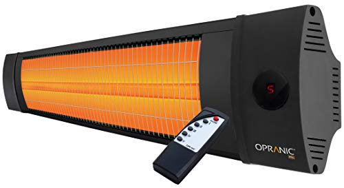 OPRANIC PRO Infrarot Heizstrahler Terrasse Elektrisch mit Fernbedienung | 2300 Watt & IPX4 | Infrarotstrahler Terrasse, Terassenheizstrahler, Terrassenheizstrahler | Außenbereich, Wintergarten (Black)