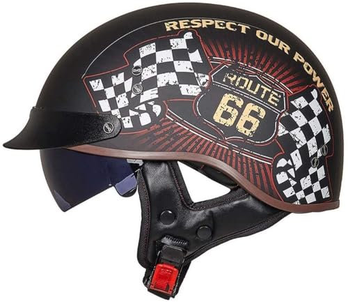 EBAYIN Halbhelme Jethelme Brain - Cap Cruiser Chopper Scooter Pilot Jet Helm DOT+ECE Zertifizierte Persönlichkeit Retro Harley Motorradhelm,G-M=（57~58cm）
