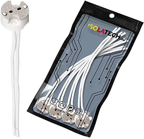 ISOLATECH 4pcs casquillo universal de cerámica para MR16 y GU5.3 base LED lámparas de ahorro de energía (max.250V/2A) bombillas hogar iluminación empotrada techo cocina baño resistente al calor