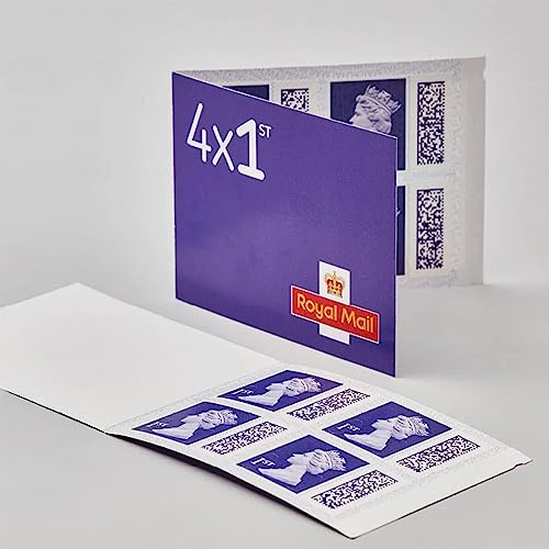 Royal Mail 4 x 1st Class Standard BARCODED Postage Stamp Book