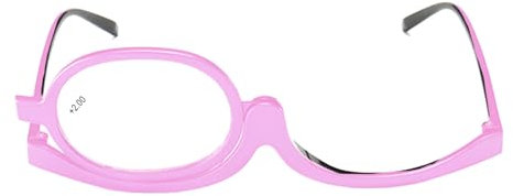 Make Up Schminkbrille mit klappbaren Brillenglas, Lesebrillen Damen Schminkbrille, Make up Brille,Schminkbrille Make up Brille Lesebrille Presbyopie,Makeup Lesebrille Vergrößern Flip,+2,0,Rosa