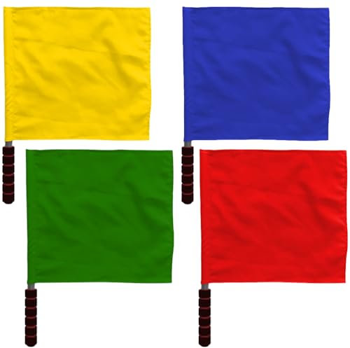 BESPORTBLE 4 Stücke Sport Schiedsrichter Flaggen Signal Flaggen Für Wettbewerb Grüne Hand Winken Flaggen Fußball Schiedsrichter Flaggen