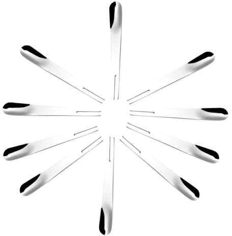 ABOOFAN 24St Obstgabel aus Edelstahl Obstbesteck Spiesse Servierutensilien Esslöffel Salatgabel mit doppeltem Verwendungszweck Dessertgabeln Eis Kuchengabel Geschirr Dessertlöffel