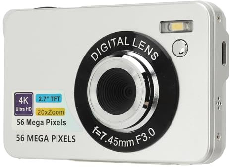 Appareil Photo Numérique 4K, Caméra de Vlogging 56 MP avec Zoom Numérique 20X, Caméscope Vidéo Autofocus avec écran de 2,7 Pouces, Lumière D'appoint, Vidéos en accéléré, Ralenti,