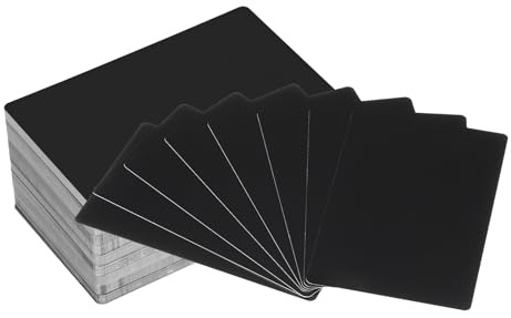 PATIKIL 85.8 x 53.8 x 0.18 mm Metal Business Card, 30 Pcs Aluminum Laser Engraving Blanks Sheets for DIY Gift Office, Black
