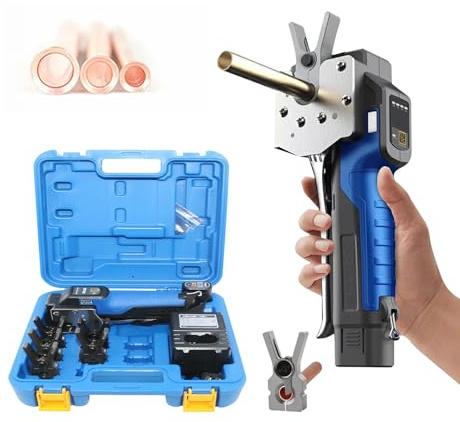 Moubhjd Cartellatrice Tubi Rame for Svasatura Cordless da,1/4, 3/8, 1/2, 5/8, 3/4, Espansore per Tubi Idraulici Strumento per Svasatura Tubi Eccentrici a 45 ° per Tubi in Rame e Alluminio,5chucks