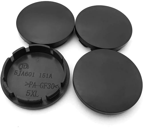 4 tapacubos universales de 56 mm, tapas universales para buje de rueda, tapas de llantas, tapas de llantas, tapas universales de ABS negro (OD 56 mm ID 51 mm)