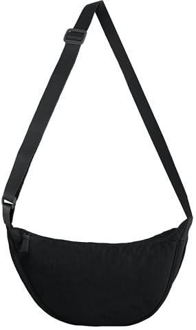 ZhengYue Women Nylon Crescent Hobo Bag Small Sling Shoulder Bag for Women Trendy, Portable Crescent Crossbody Bags with Adjustable Strap