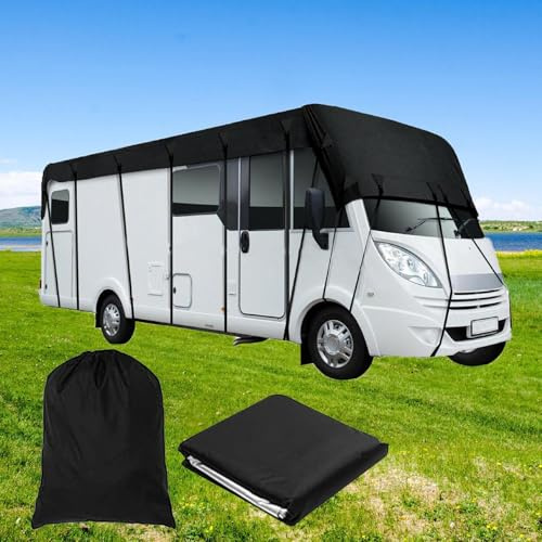 Cubierta Techo Caravana Funda Protectora para Autocaravana Funda Caravana Impermeable Protección UV Tela Oxford 210D Cubierta Duradera para Techo de RV para Viajes,31.1x10.8ft/9.5x3.3m