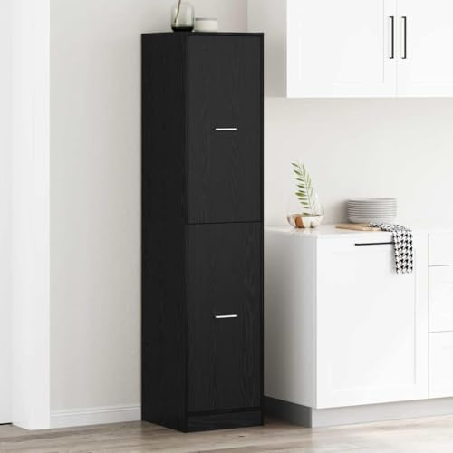 Foknhdi Armario farmacéutico negro roble 40 x 41 x 174 cm alto armario estrecho con espacio de almacenamiento, diseño moderno para pasillo, dormitorio, oficina