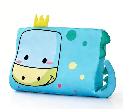 Afenau Almohada para Niños, Almohada Bebe, 45 x 27 cm Cojín Calmly, Almohada Infantil con Memoria Transpirable, ergonómica, con Funda de Almohada, Almohada niños 2 años Dinosauro Della Corona