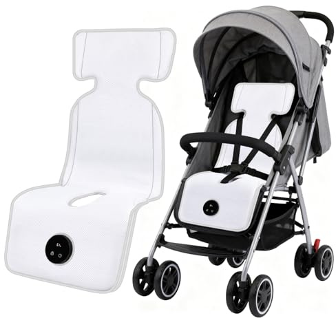 Sendowtek Copriseduta Passeggino Universale, Materassino Passeggino Estivo Traspirante con 5 Velocità Blocco di Sicurezza Bambini Antisudore, Lavabile Riduttore Passeggino per Passegginos e Seggiolino