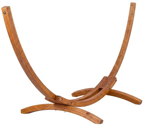 CLP Estructura de Hamaca de Madera de eucalipto Herriman Soporte Independiente Exterior Resistente hasta 160 kg Color Natura