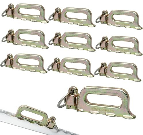 NTG 10 Stück | Vierfach Fitting für Airlineschiene | 5000KG | 5000 daN | Fitting | Zurrschienen | Endbeschlag | Endfitting | Endbeschläge