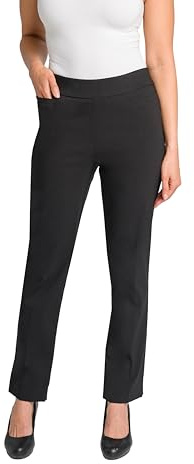Briggs New York Women's Super Stretch Millennium Welt Pocket Pull on Career Pant, Black, 10