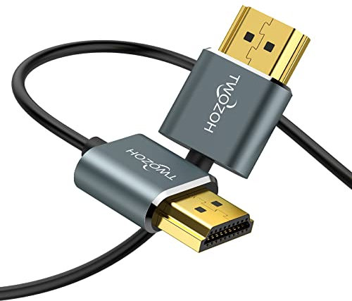 Twozoh Ultra Thin HDMI Cable 3M, Hyper Slim HDMI 2.0 Lead, Extreme Flexible 4K HDMI Cable Support 3D/4K@60Hz, 2160P, 1080P