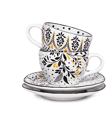 Portmeirion Home & Gifts Sara Miller London Artisanne Noir 75ml Expresso Cups Set of 2
